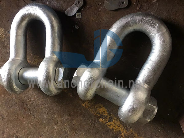సేఫ్టీ బోల్ట్ పిన్‌తో G2150 చైన్ షాకిల్